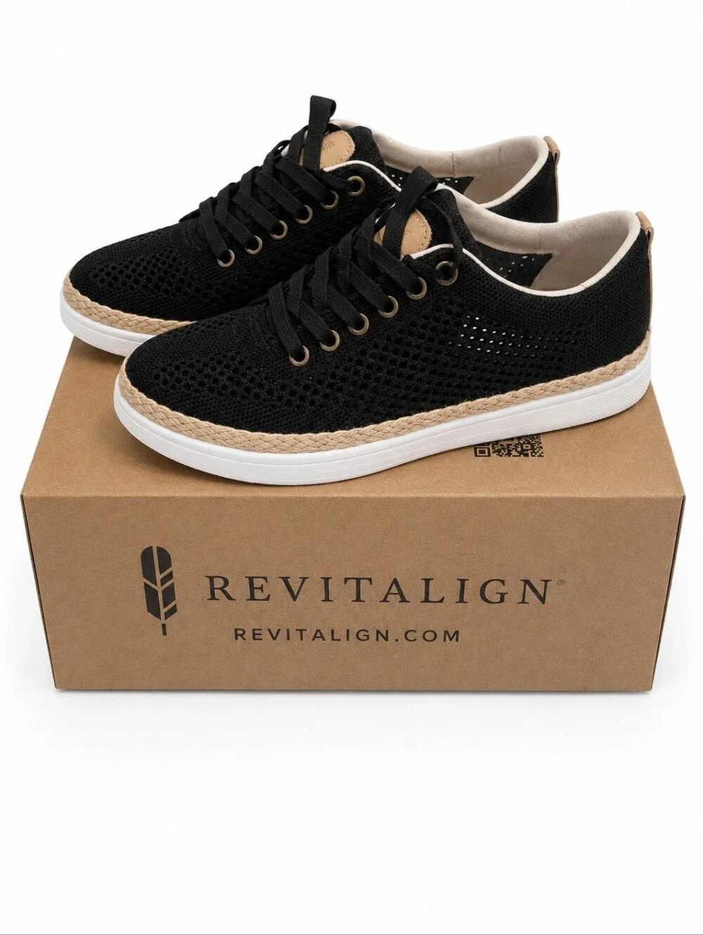 Revitalign Macey Women’s Size 5 Black Knit Sneakers NWT w/ Box